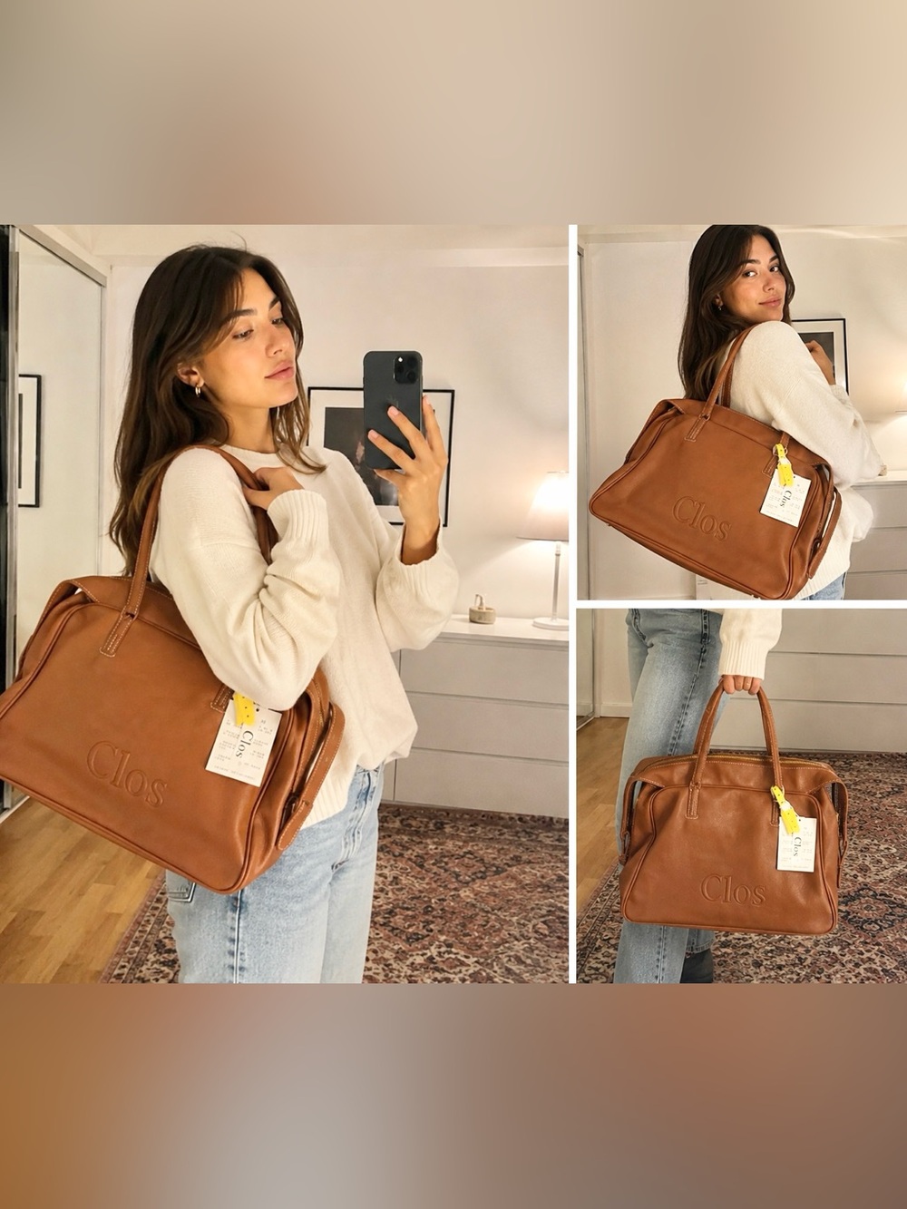Clos Oversized Boston Bag / Quiet Luxury Weekender Tote